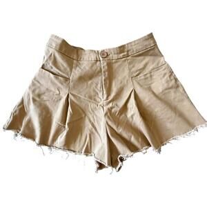 High-Waisted Flowy Khaki Shorts - No Tags Fits as a medium